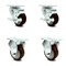 Service Caster 3 Inch Maroon Polyurethane Swivel Top Plate Caster Set with 2 Brakes 2 Rigid SCC SCC-20S314-PPUB-MRN-TLB-2-R314-2 - alternate 1